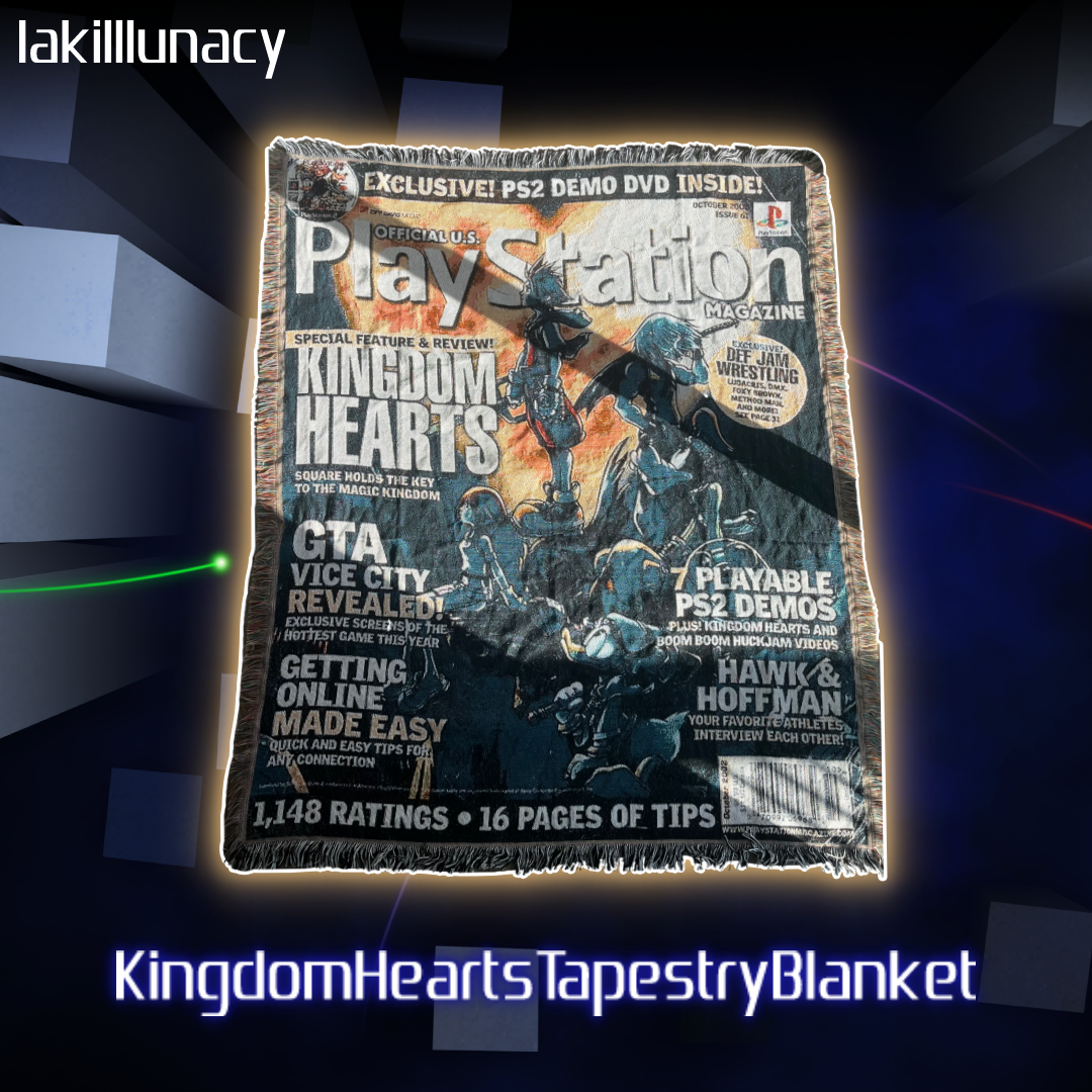 Kingdom Hearts Playstation Magazine Tapestry Blanket