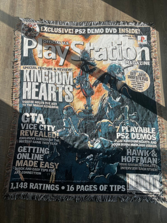 Kingdom Hearts Playstation Magazine Tapestry Blanket